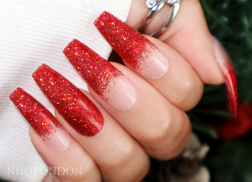 Red Glitter Nails