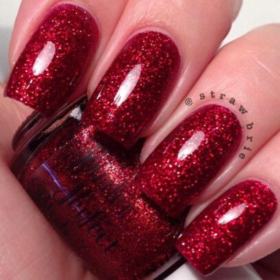 Red Glitter Nails