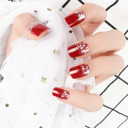 Red Glitter Nails