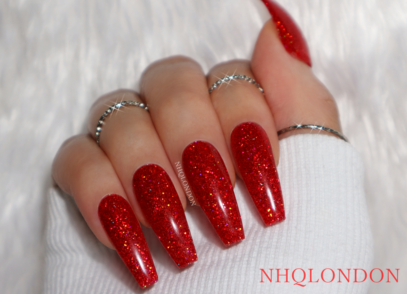 Red Glitter Nails