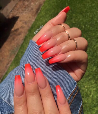 Red Ombre Nails