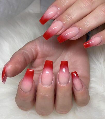 Red Ombre Nails