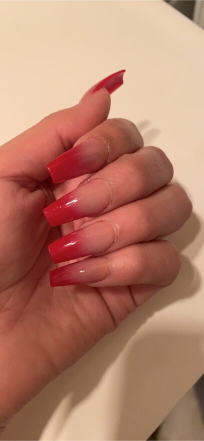 Red Ombre Nails