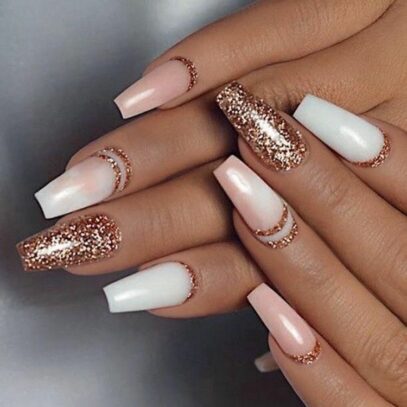 Rose Gold Prom Nails
