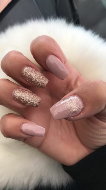 Rose Gold Prom Nails