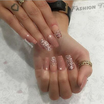 Rose Gold Prom Nails