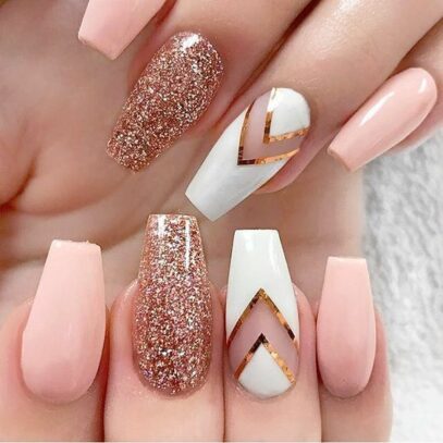 Rose Gold Prom Nails