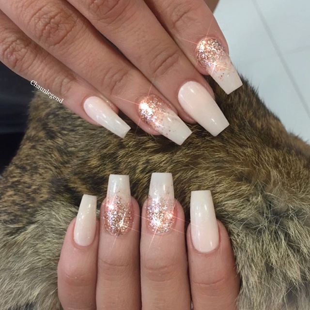 Rose Gold Prom Nails