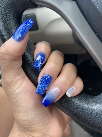 Royal Blue Ombre Nails
