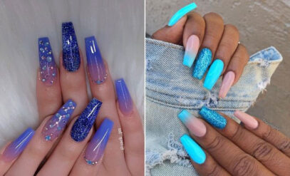 Royal Blue Ombre Nails