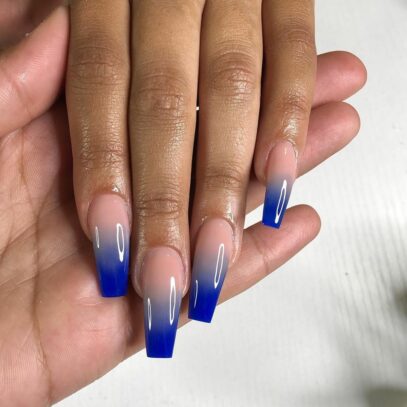Royal Blue Ombre Nails