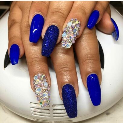 Royal Blue Prom Nails