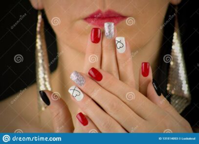 Silver And White Nails