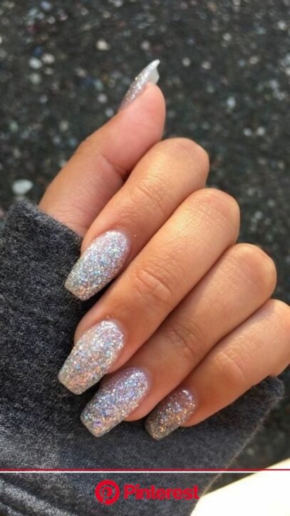 Silver Glitter Nails