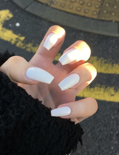 Simple White Nails