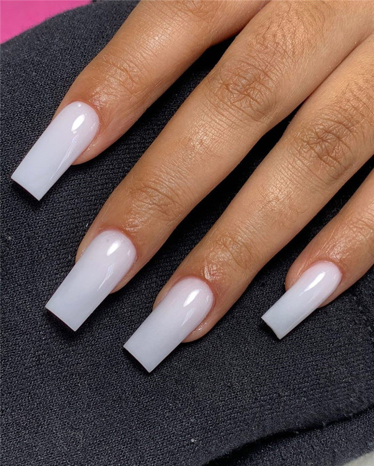 Simple White Nails