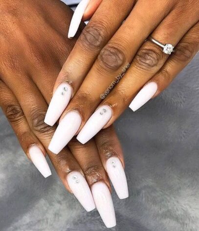 Simple White Nails