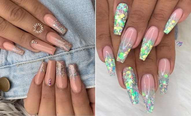 Sparkly Ombre Nails