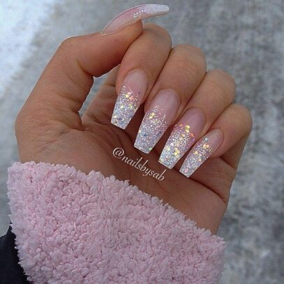 Sparkly Ombre Nails