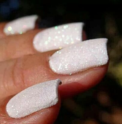 Sparkly White Nails