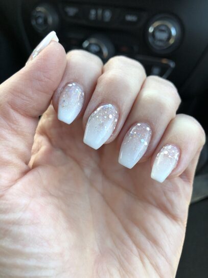 Sparkly White Nails