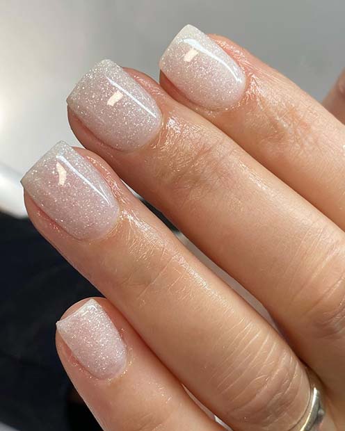 Sparkly White Nails