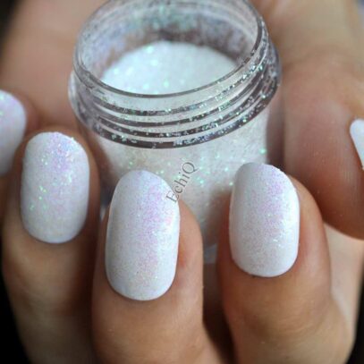 Sparkly White Nails
