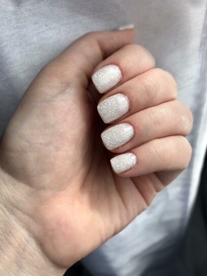 Sparkly White Nails