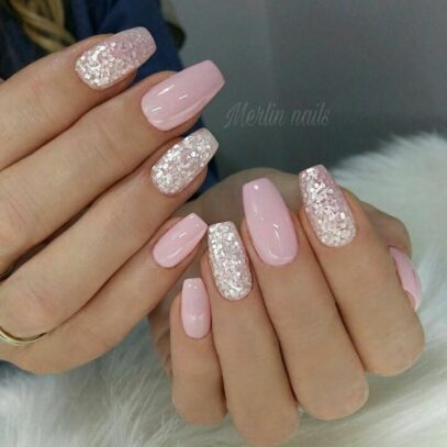 Spring Glitter Nails