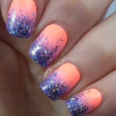 Spring Glitter Nails