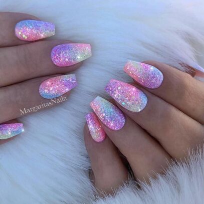 Spring Glitter Nails