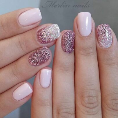 Spring Glitter Nails