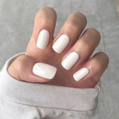 Square White Nails