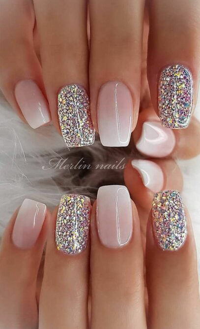 Summer Glitter Nails