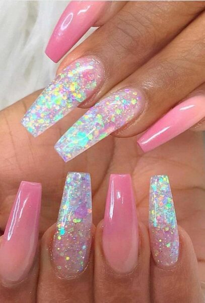 Blinking Nails for Summer- 15 Sparkly and Glitter Nail Art Ideas