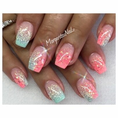 Summer Glitter Nails