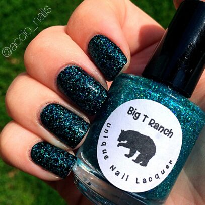 Teal Glitter Nails