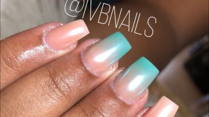 Teal Ombre Nails