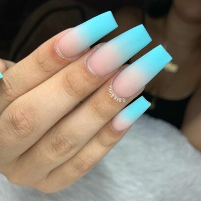 Teal Ombre Nails