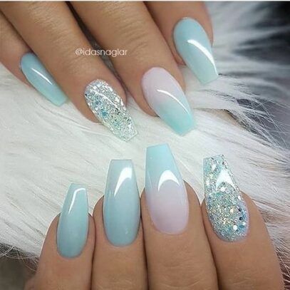 Teal Ombre Nails