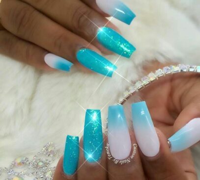 Turquoise Ombre Nails