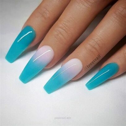 Turquoise Ombre Nails