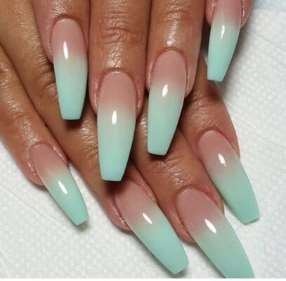 Turquoise Ombre Nails