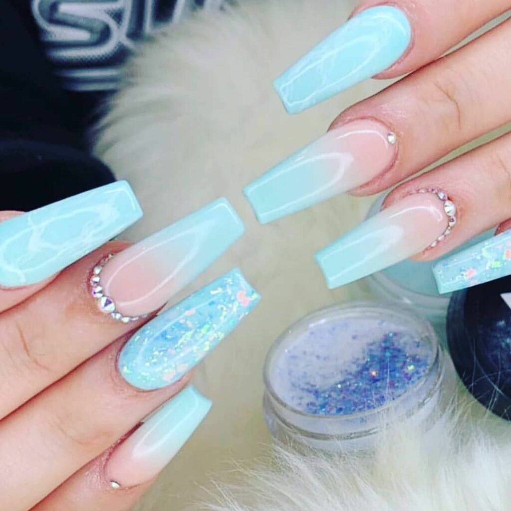 Turquoise Ombre Nails