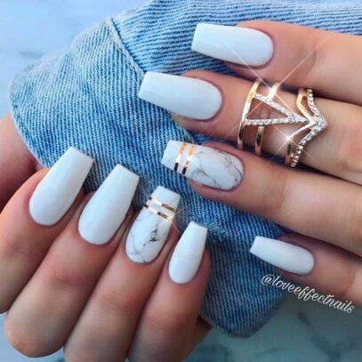White Nail Designs Coffin