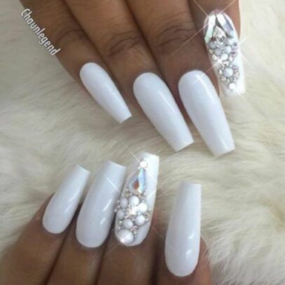 White Nail Designs Coffin