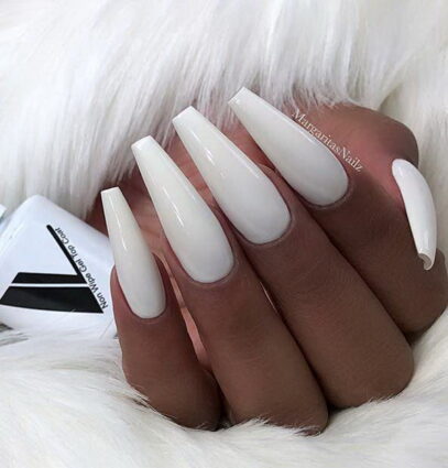 White Nail Designs Coffin