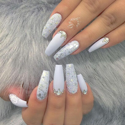 White Nail Designs Coffin