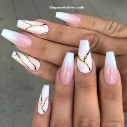 White Nail Designs Coffin