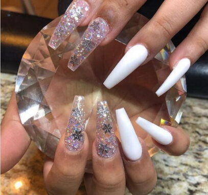White Nail Designs Coffin